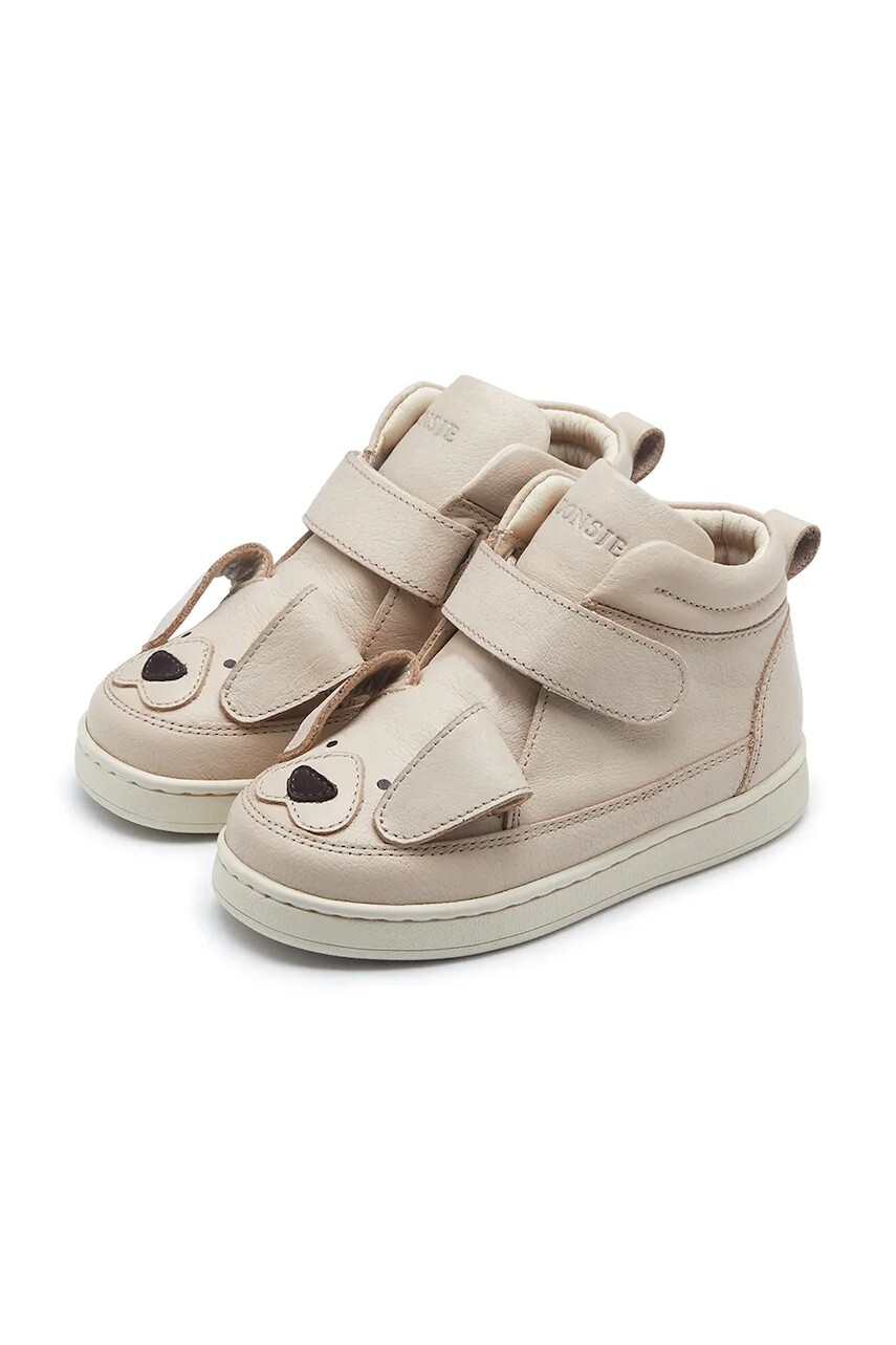 Detské kožené tenisky Donsje Mika Sneakers Golden Retriever béžová farba, 2030205
