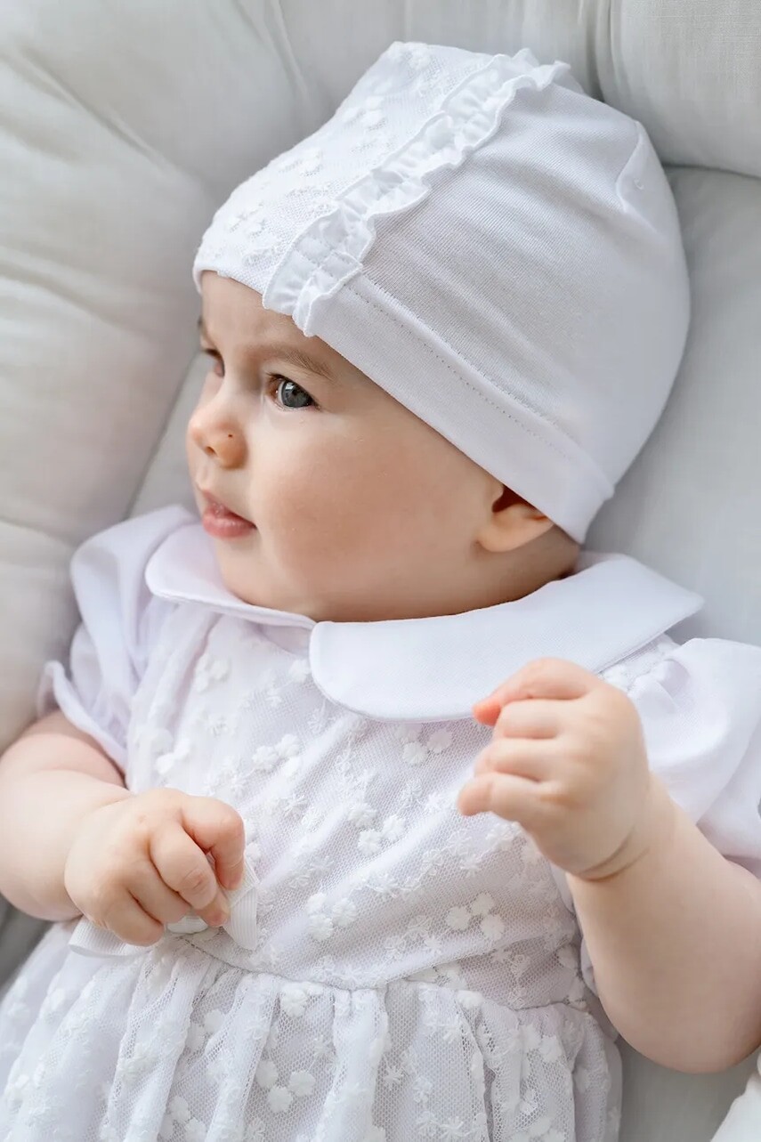 Detská čiapka Jamiks MAISIE biela farba biela, z tenkej pleteniny, JLH004