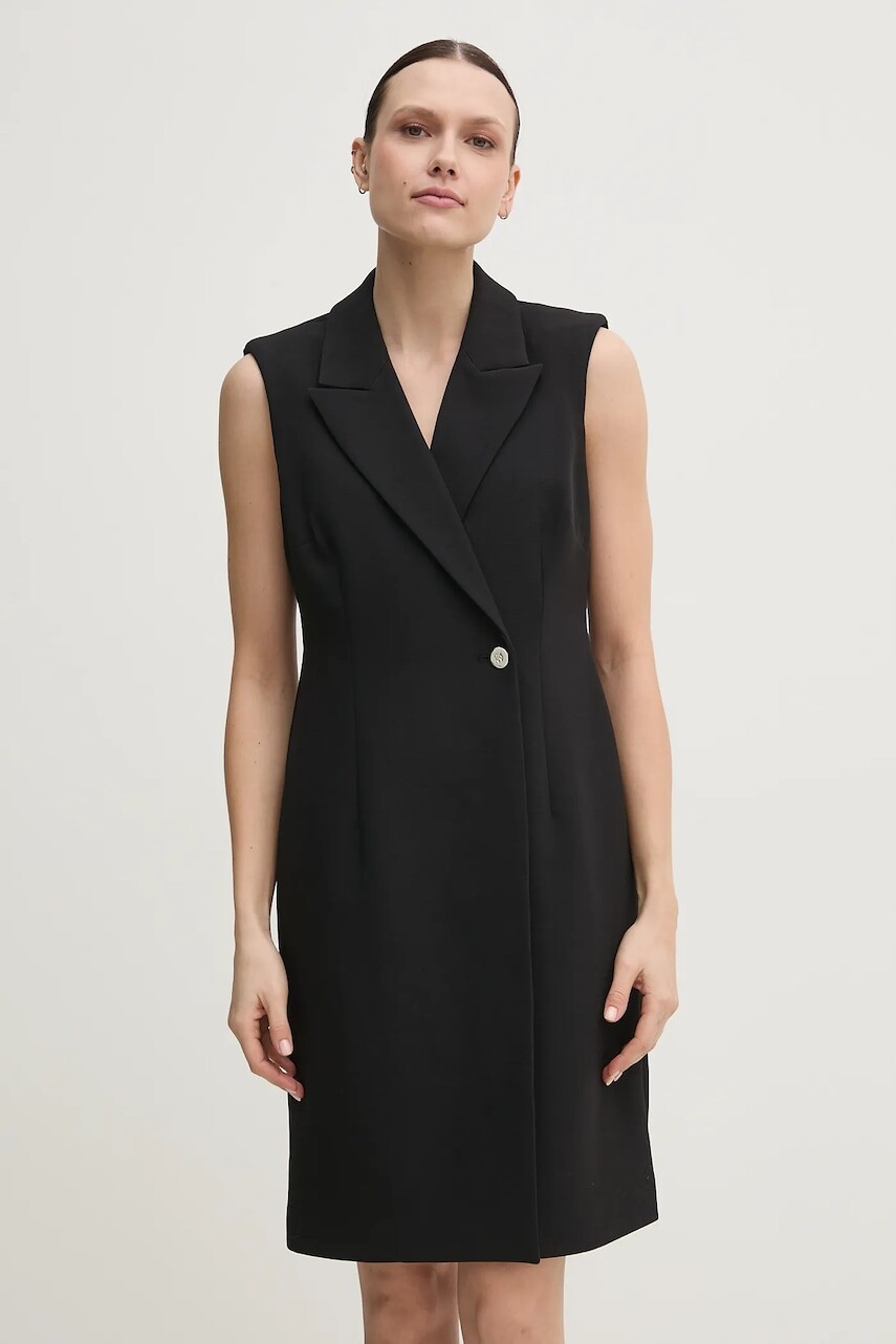 Šaty Dkny čierna farba, mini, priliehavá, DD5U1H66