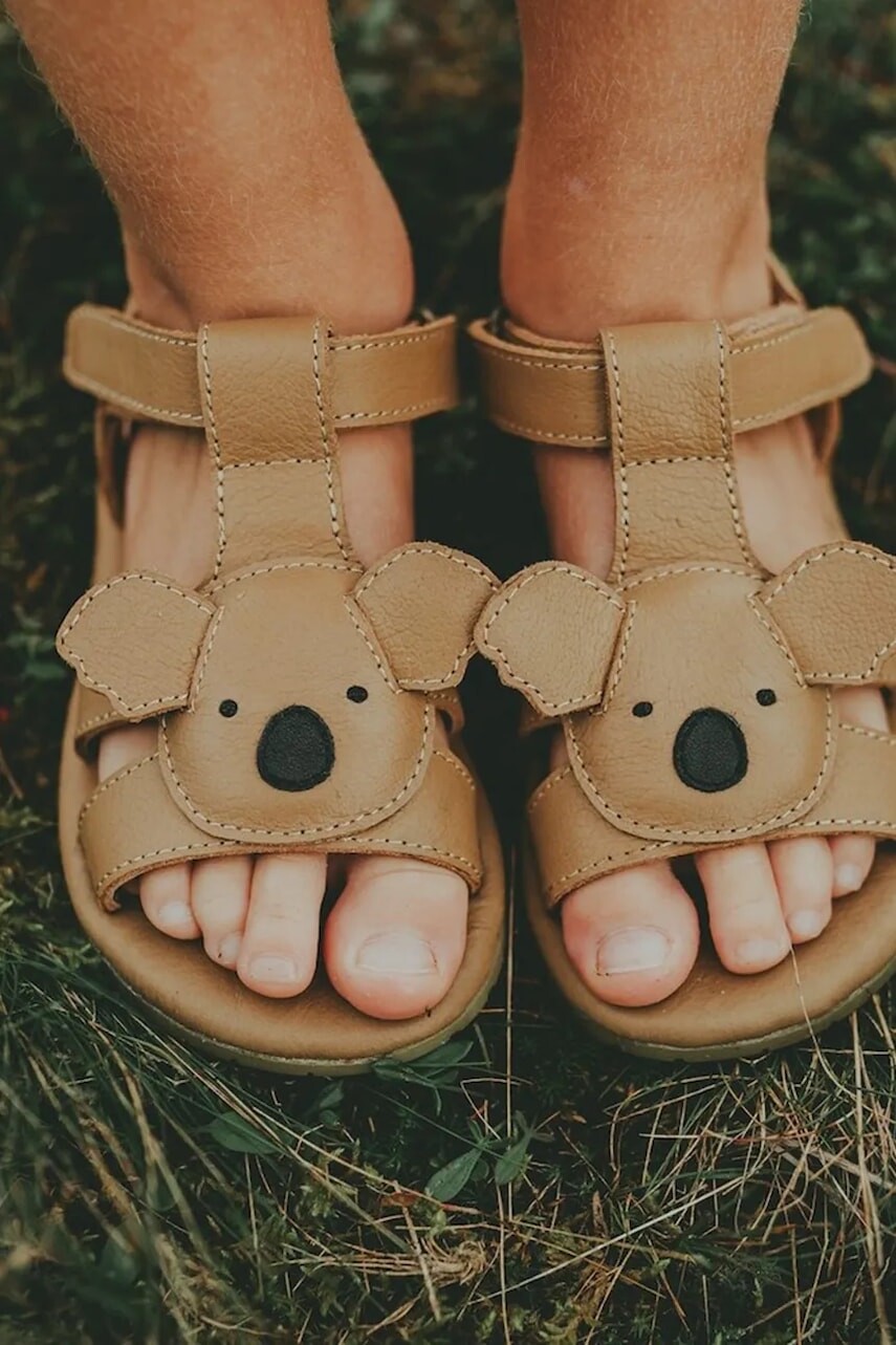 Detské kožené sandále Donsje Mhalo Sandals Koala hnedá farba, 1502303