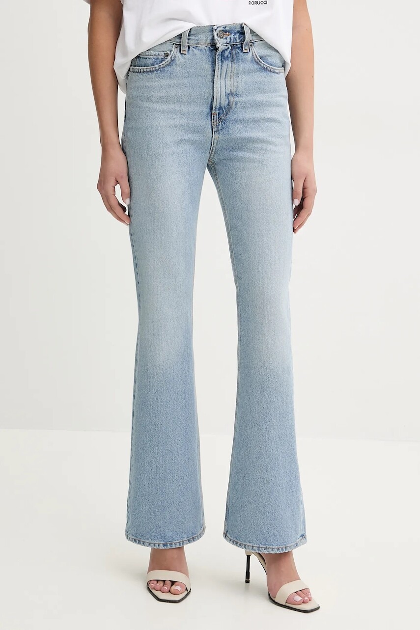 Rifle Fiorucci Faded Heart Pocket Flared Jeans dámske, vysoký pás, U02SPDJE075DN01DN01