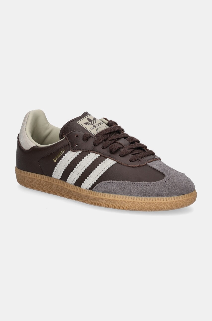 Kožené tenisky adidas Originals Samba OG hnedá farba, ID1481
