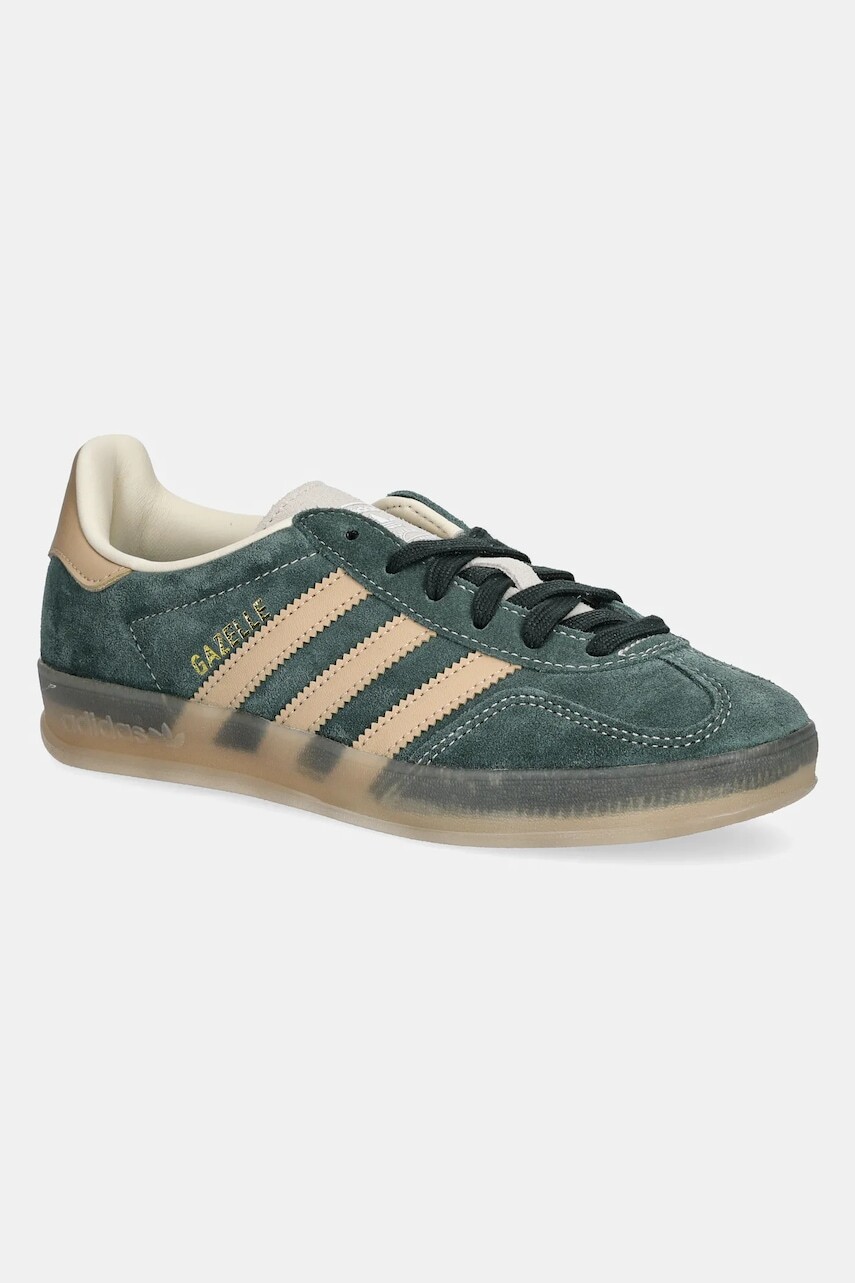 Semišové tenisky adidas Originals Gazelle Indoor zelená farba, JH5402