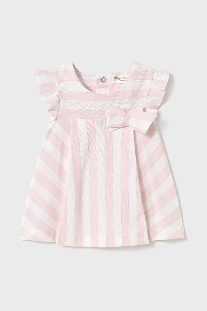 Šaty pre bábätká Mayoral Newborn ružová farba, mini, áčkový strih, 1847