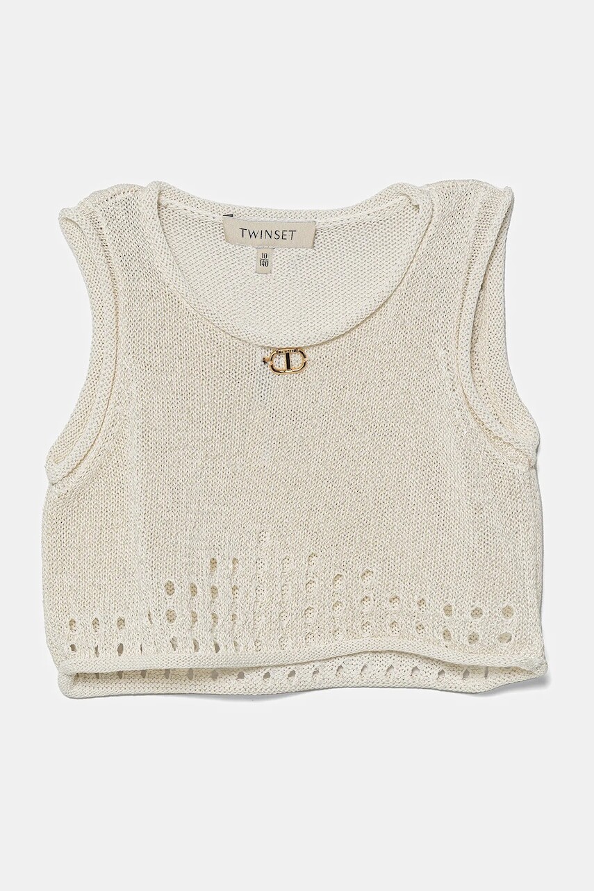 Detský top Twinset biela farba, 251GJ3431