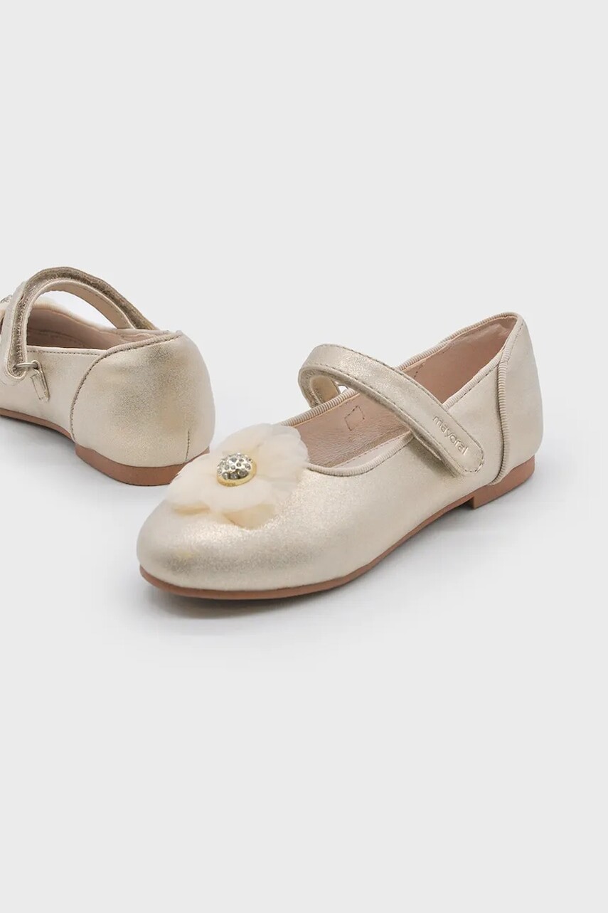 Detské balerínky Mayoral zlatá farba, 43624