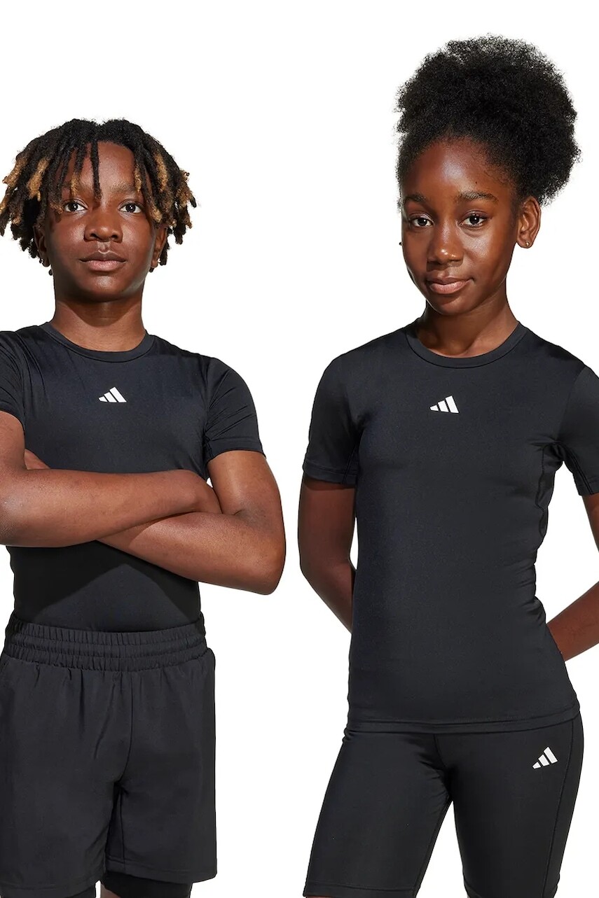 Detské tričko adidas čierna farba, s potlačou, JJ5047