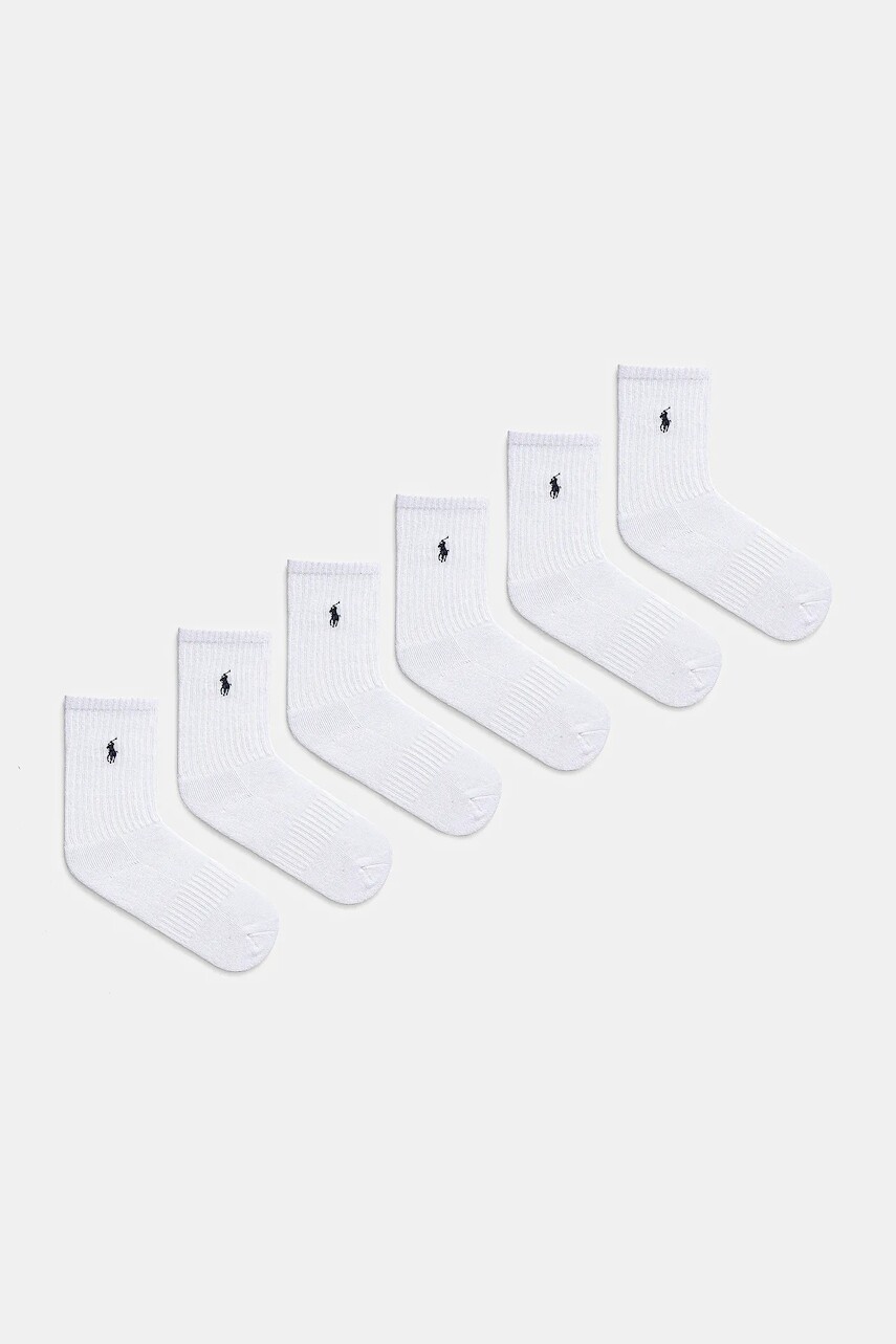 Detské ponožky Polo Ralph Lauren 6-pak biela farba, 444974056001