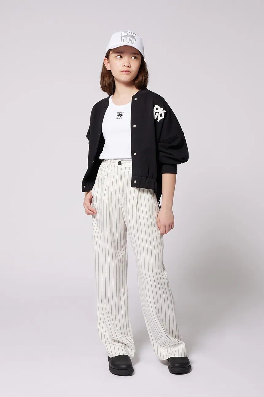 Detské nohavice Dkny biela farba, vzorované, D62281