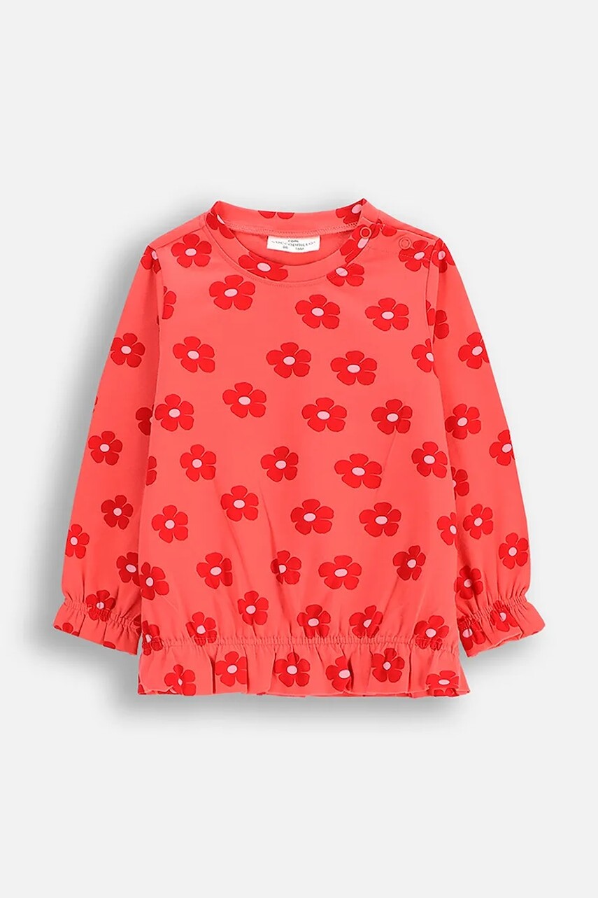 Detské tričko s dlhým rukávom Coccodrillo oranžová farba, NOSTALGIC MEADOW GIRL NEWBORN