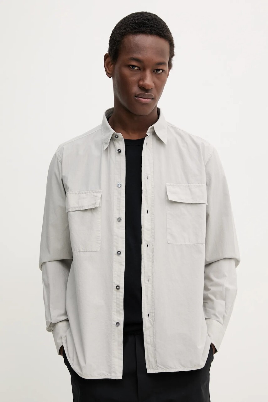 Bavlnená košeľa BARENA VENEZIA Camicia Mola pánska, šedá farba, regular, s klasickým golierom, CAU5075.2586