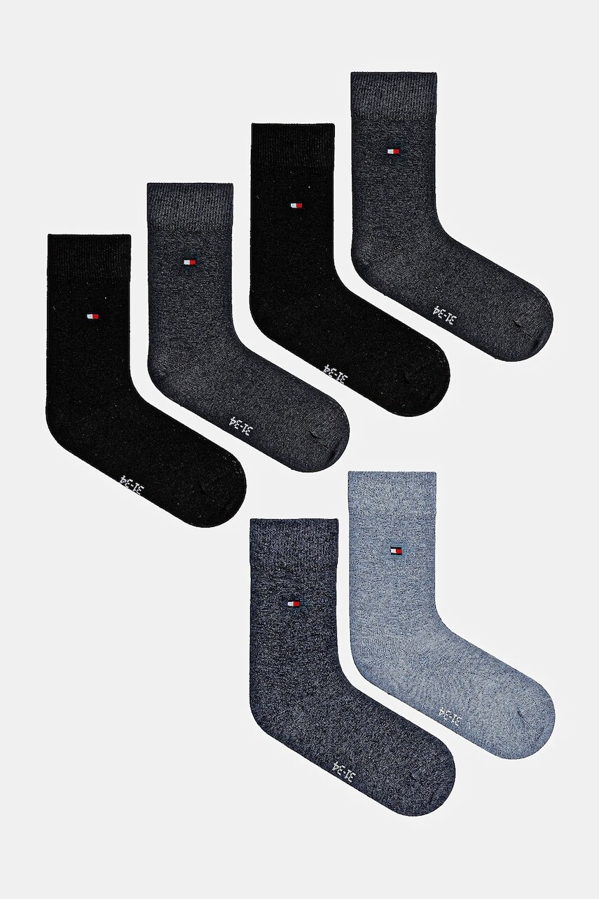 Detské ponožky Tommy Hilfiger 6-pak čierna farba, 701220490