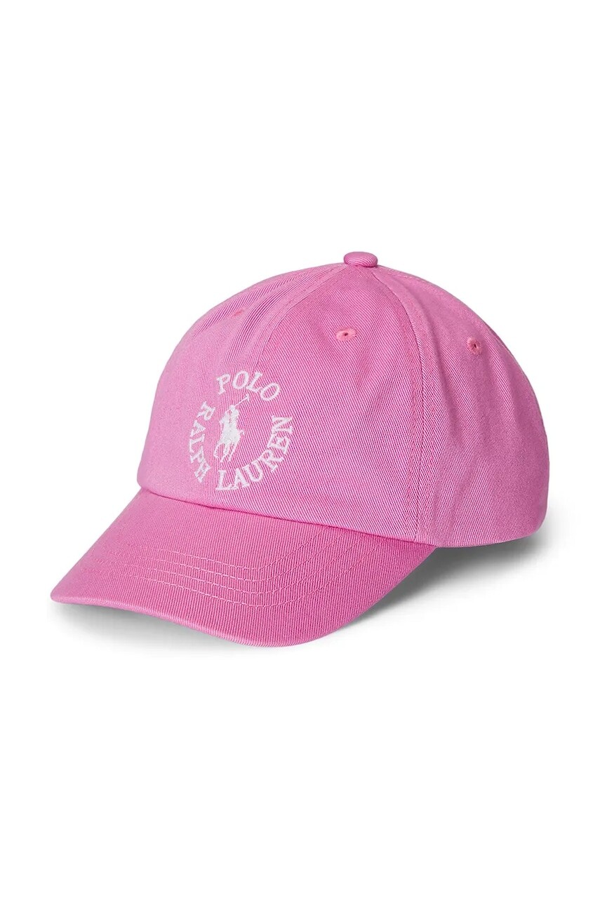Detská bavlnená šiltovka Polo Ralph Lauren ružová farba, s nášivkou, 322963967001