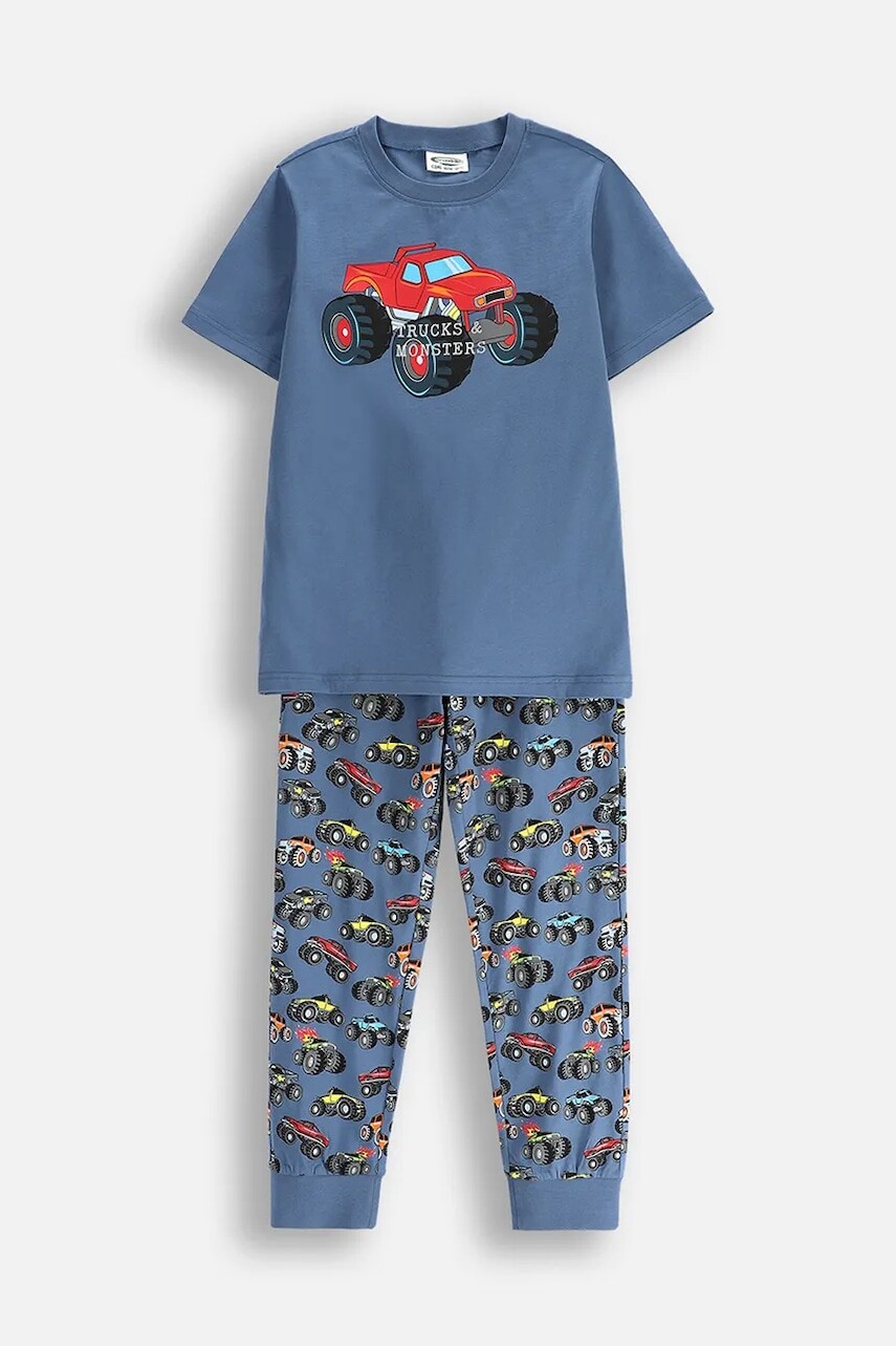 Detské bavlnené pyžamo Coccodrillo zelená farba, vzorovaná, PYJAMAS