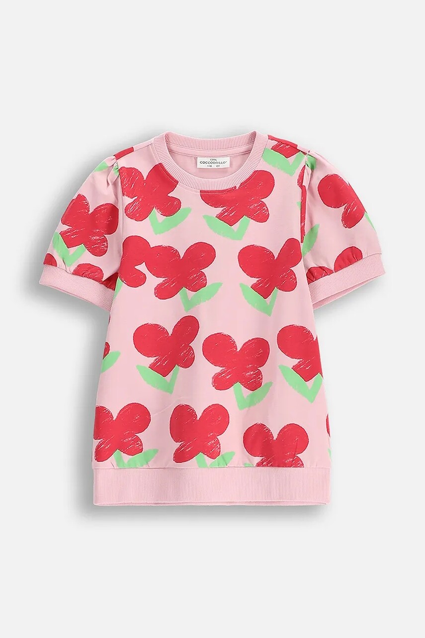 Detské tričko Coccodrillo ružová farba, MAXITROPIC GIRL KIDS