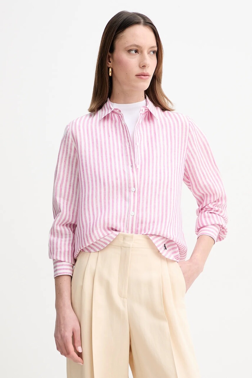 Ľanová košeľa Weekend Max Mara dámska, viac farieb, regular, s klasickým golierom, 2515111052600