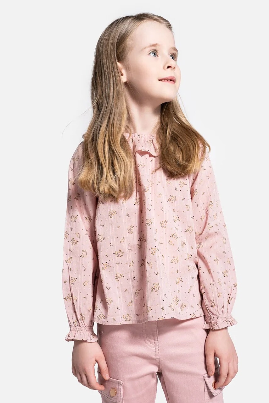 Detská bavlnená blúzka Coccodrillo ružová farba, vzorovaná, DREAM DIARIES GIRL KIDS