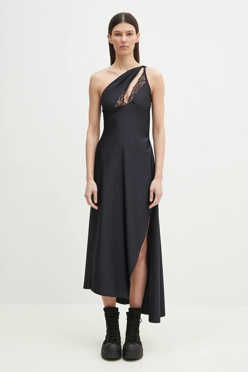 Šaty Coperni Asymmetric Long čierna farba, maxi, áčkový strih, COPR135545