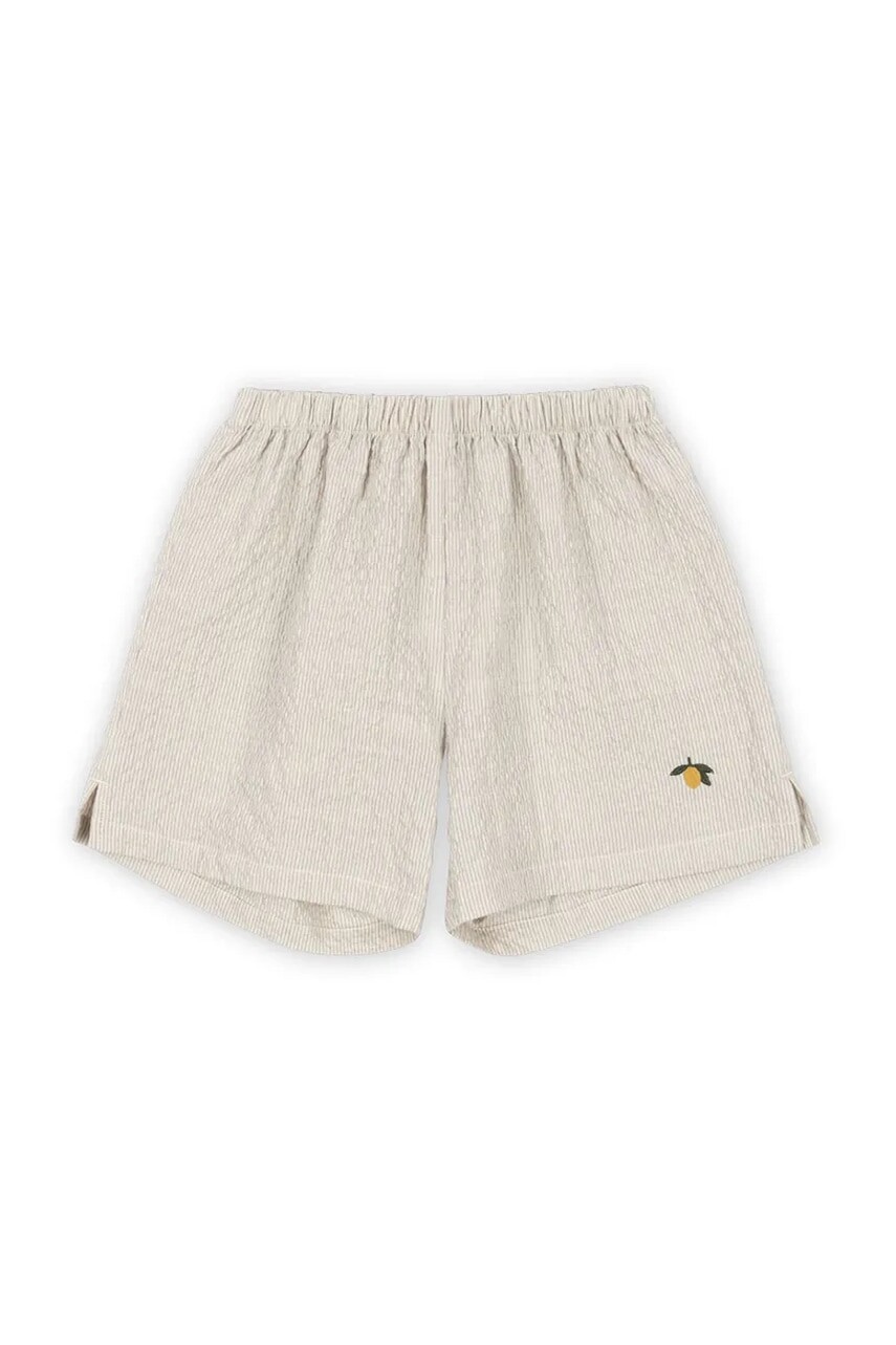 Detské krátke nohavice Konges Sløjd ELLIOT SHORTS GOTS šedá farba, vzorované, KS102291