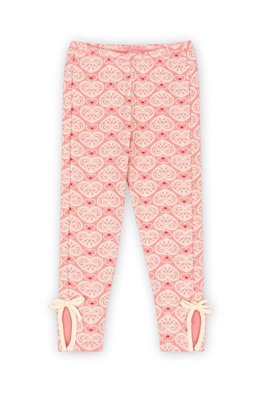 Detské legíny Konges Sløjd ELLA PANTS GOTS ružová farba, vzorované, KS102668