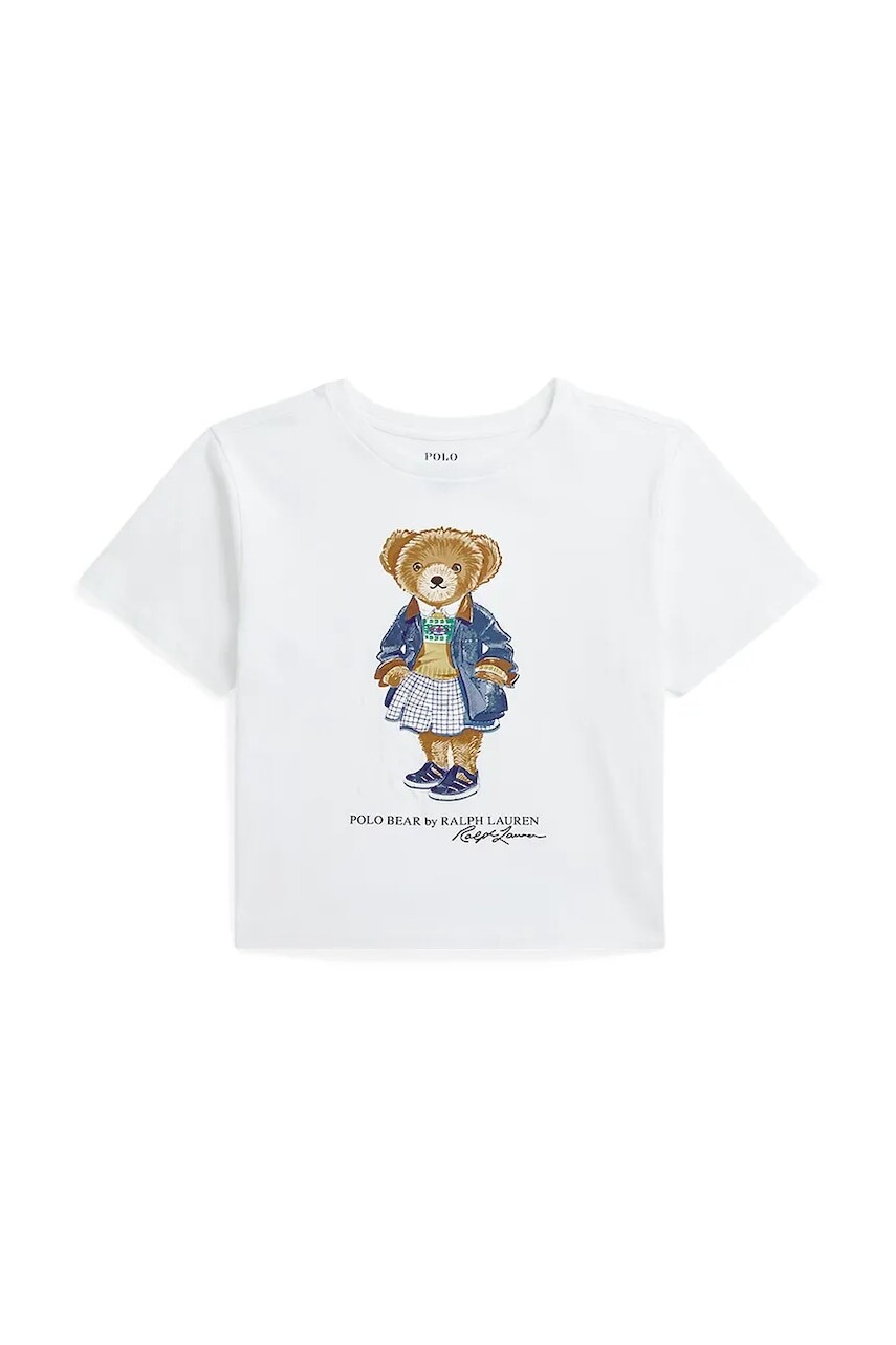Detské bavlnené tričko Polo Ralph Lauren biela farba, 313965155001