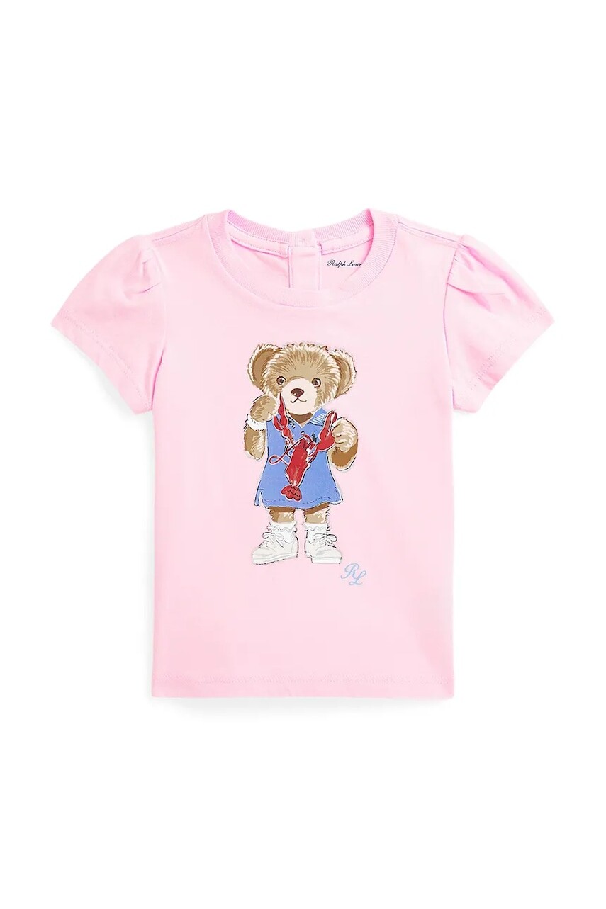 Detské bavlnené tričko Polo Ralph Lauren ružová farba, 310964040001