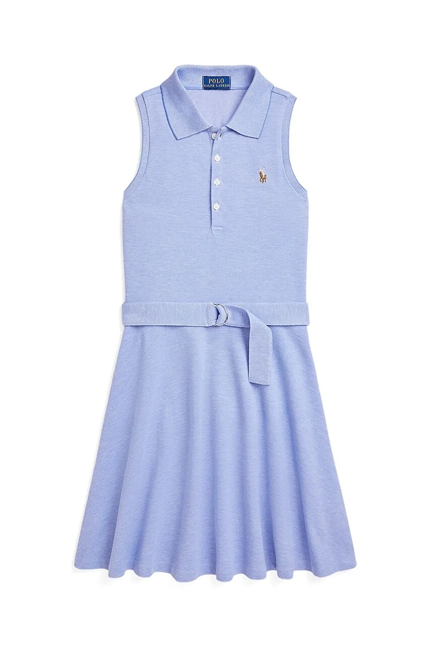 Dievčenské bavlnené šaty Polo Ralph Lauren mini, áčkový strih, 313965176003
