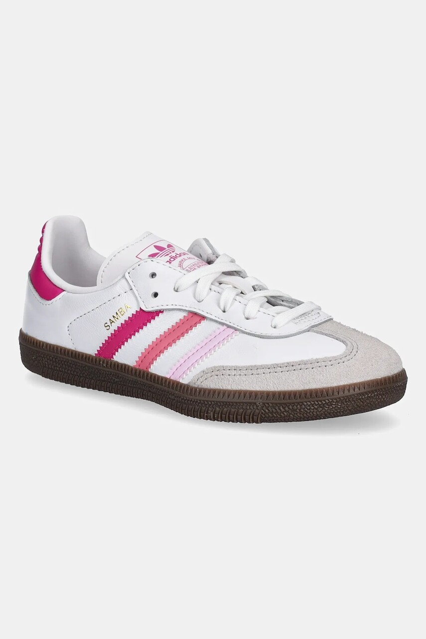 Detské kožené tenisky adidas Originals SAMBA OG ružová farba, JP5494