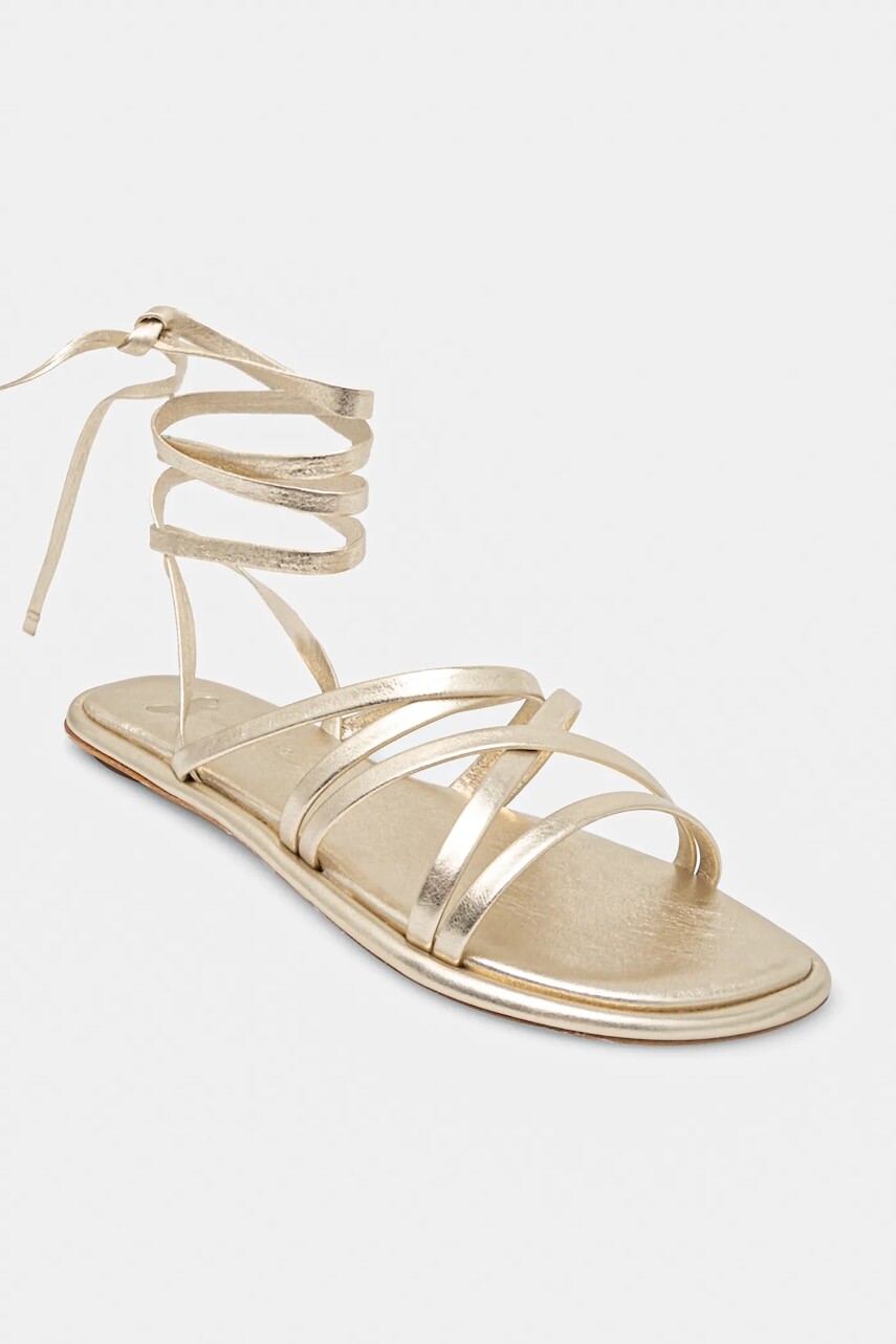 Kožené sandále Weekend Max Mara FIABE dámske, zlatá farba, 2515521095600