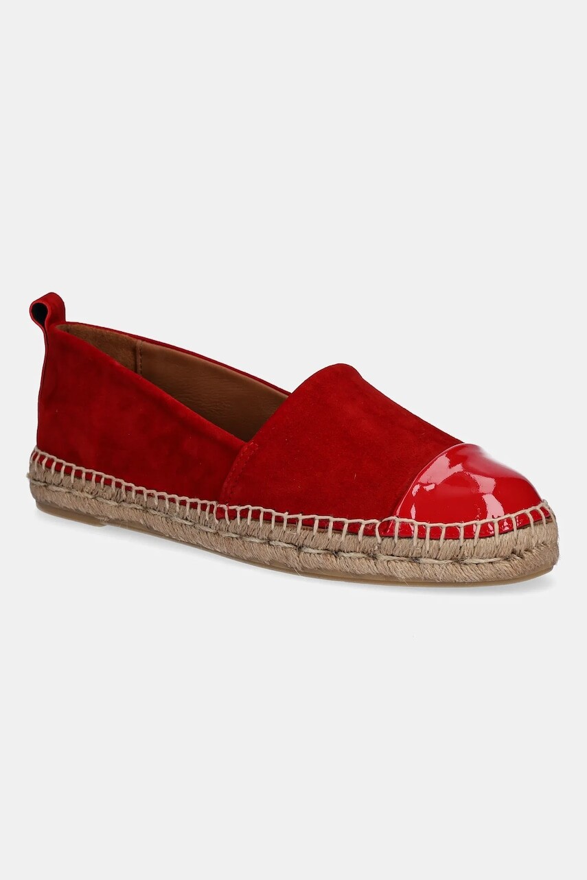 Semišové espadrilky Billi Bi červená farba, na platforme, A6700