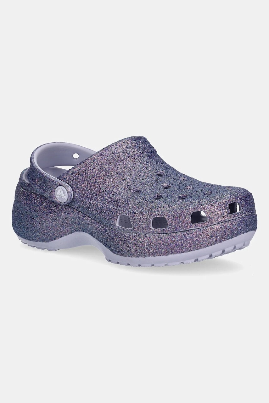 Šľapky Crocs Platform Irid Glitter Clog dámske, fialová farba, na platforme, 211024-5BR