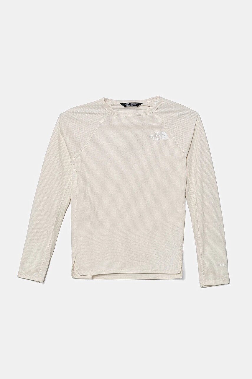 Detské tričko s dlhým rukávom The North Face TEEN SUNRISER L/S TEE béžová farba, s potlačou, NF0A8AN6QLI1
