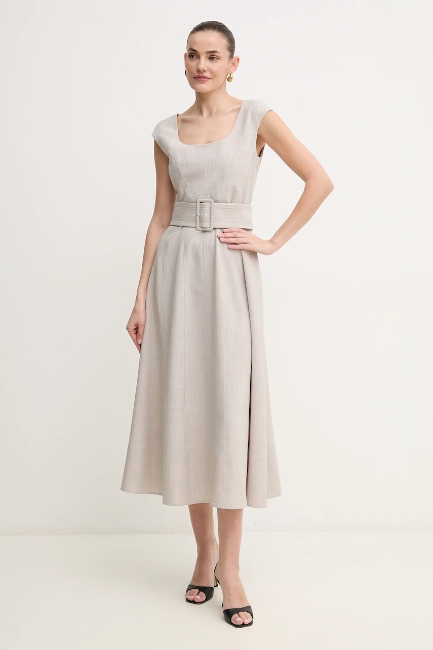 Šaty Marella BITTER béžová farba, maxi, áčkový strih, 2513221011200