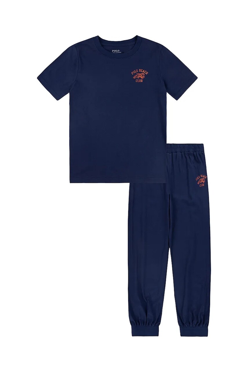 Detské bavlnené pyžamo Polo Ralph Lauren tmavomodrá farba, jednofarebná, 8P0249