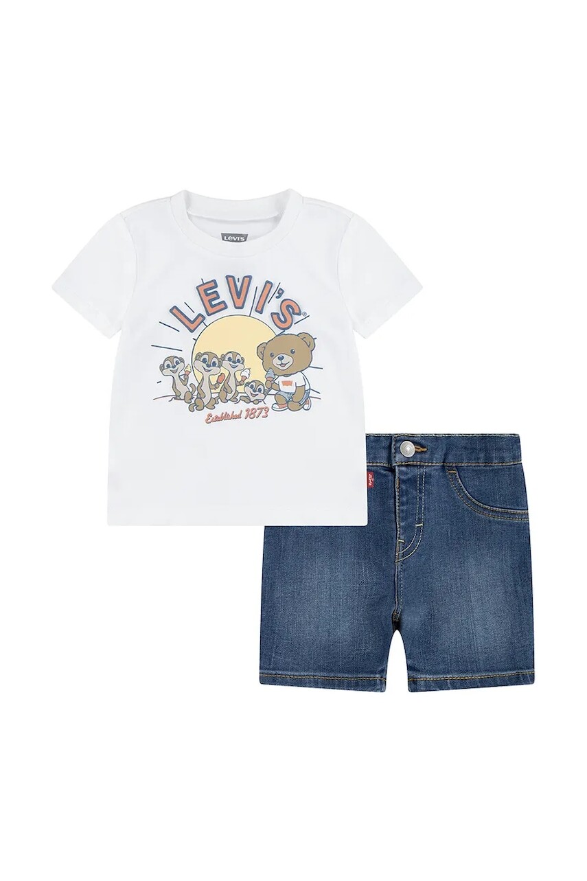 Sada pre bábätká Levi's LEVI AND FRIENDS DENIM SET biela farba, 6EM344