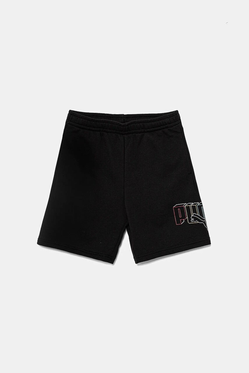 Detské krátke nohavice Puma ESS LOGO LAB Execution Shorts TR čierna farba, 685859