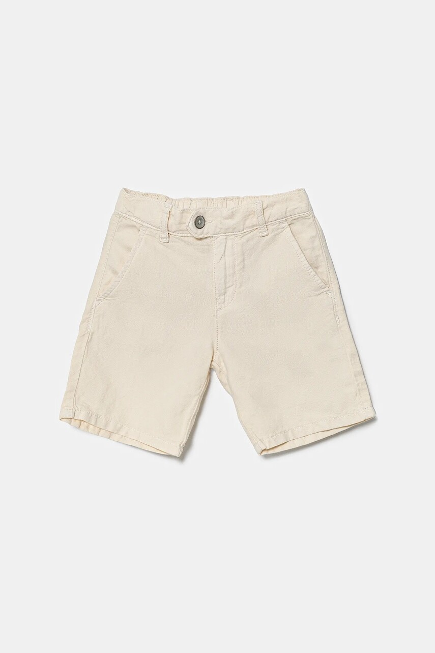 Šortky s prímesou ľanu Guess béžová farba, N5GD09 WG5G0
