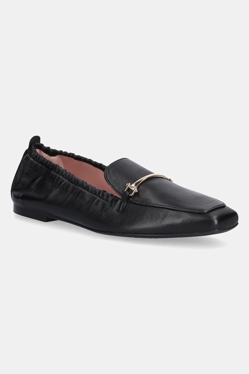 Kožené mokasíny Pretty Ballerinas Camille dámske, čierna farba, na plochom podpätku, 52215_A