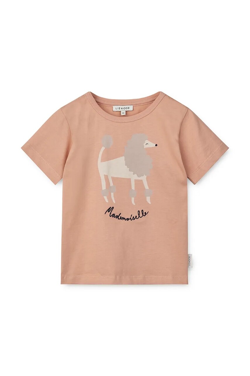 Detské bavlnené tričko Liewood Apia Placement Shortsleeve T-shirt oranžová farba, s potlačou, LW19844