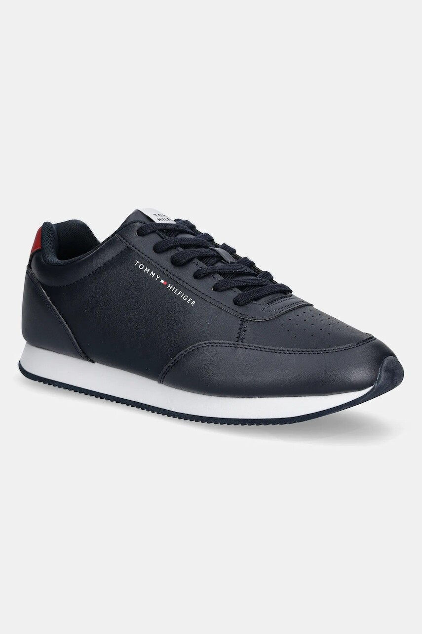 Tenisky Tommy Hilfiger LO RUNNER PU MIX pánske, tmavomodrá farba, FM0FM05419