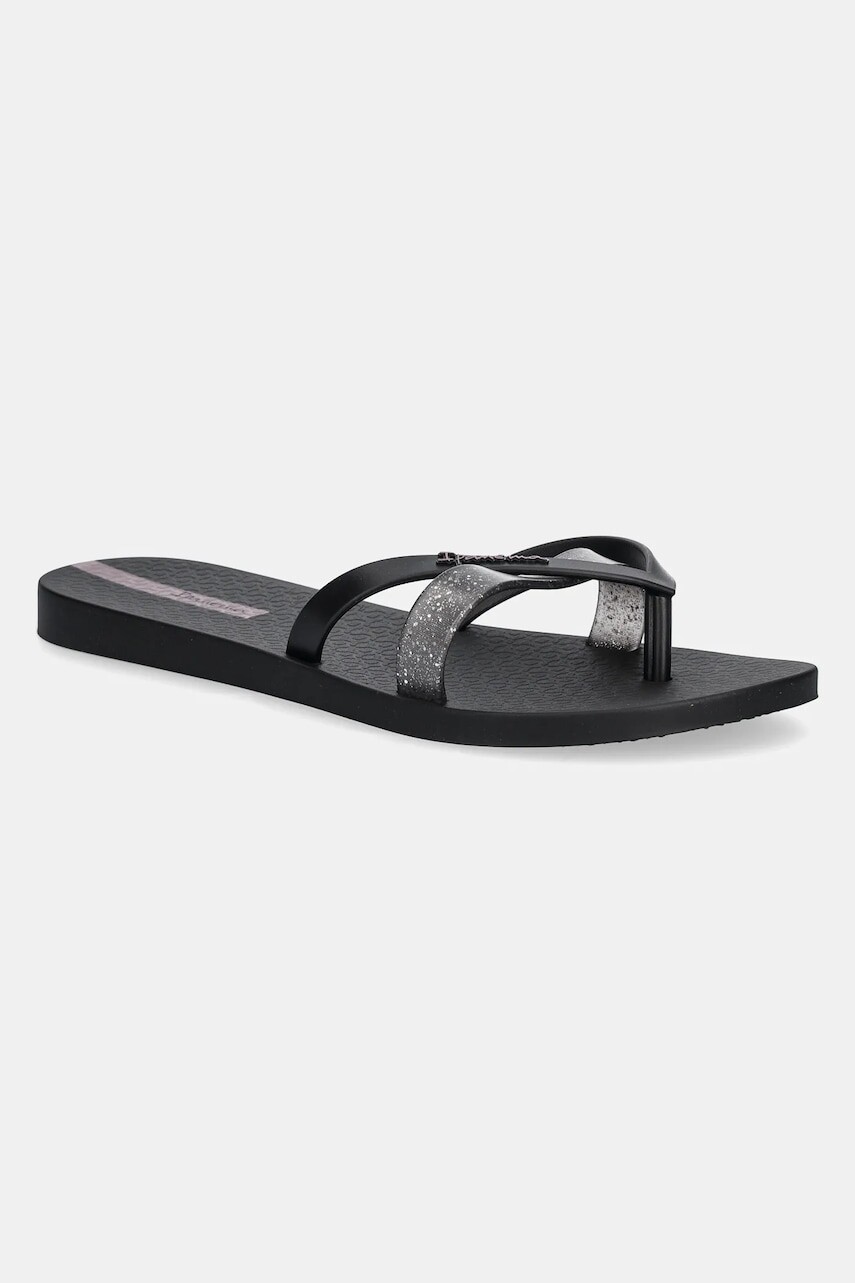 Šľapky Ipanema KIREI CHIC F dámske, čierna farba, na plochom podpätku, 83673-BB745