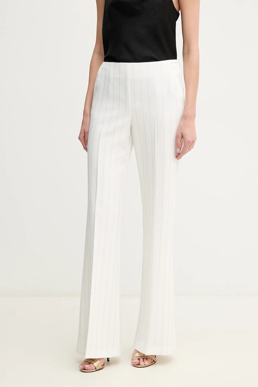 Nohavice Ermanno Scervino dámske, biela farba, široké, vysoký pás, 56TP004EV7