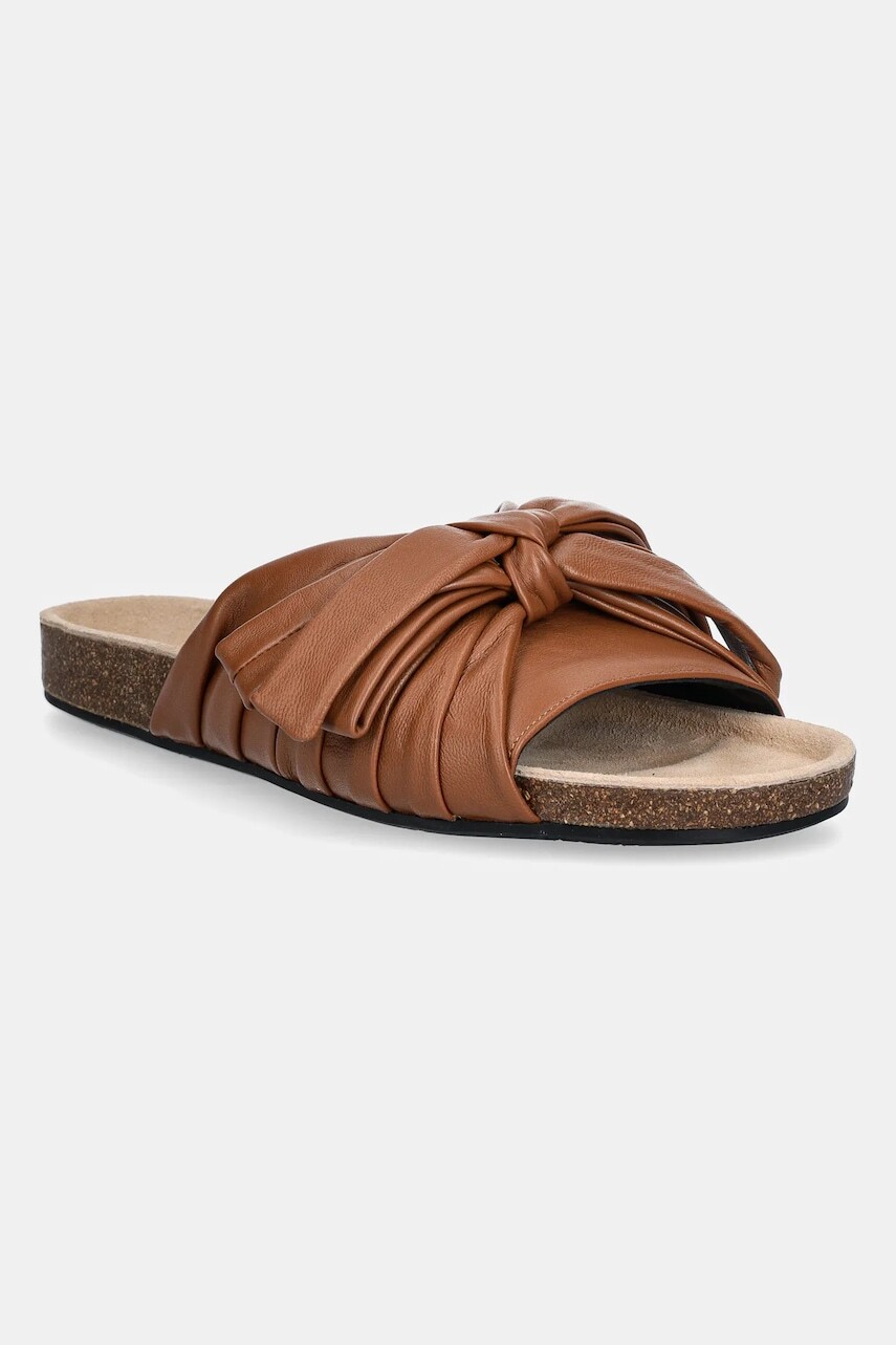 Kožené šľapky JW Anderson dámske, hnedá farba, SN0096 LA0161 640