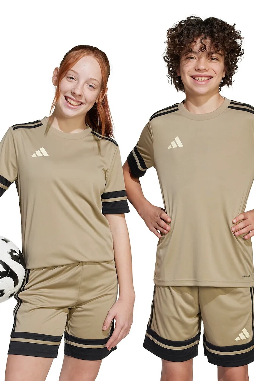 Detské tričko adidas Performance hnedá farba, s potlačou, JP3415