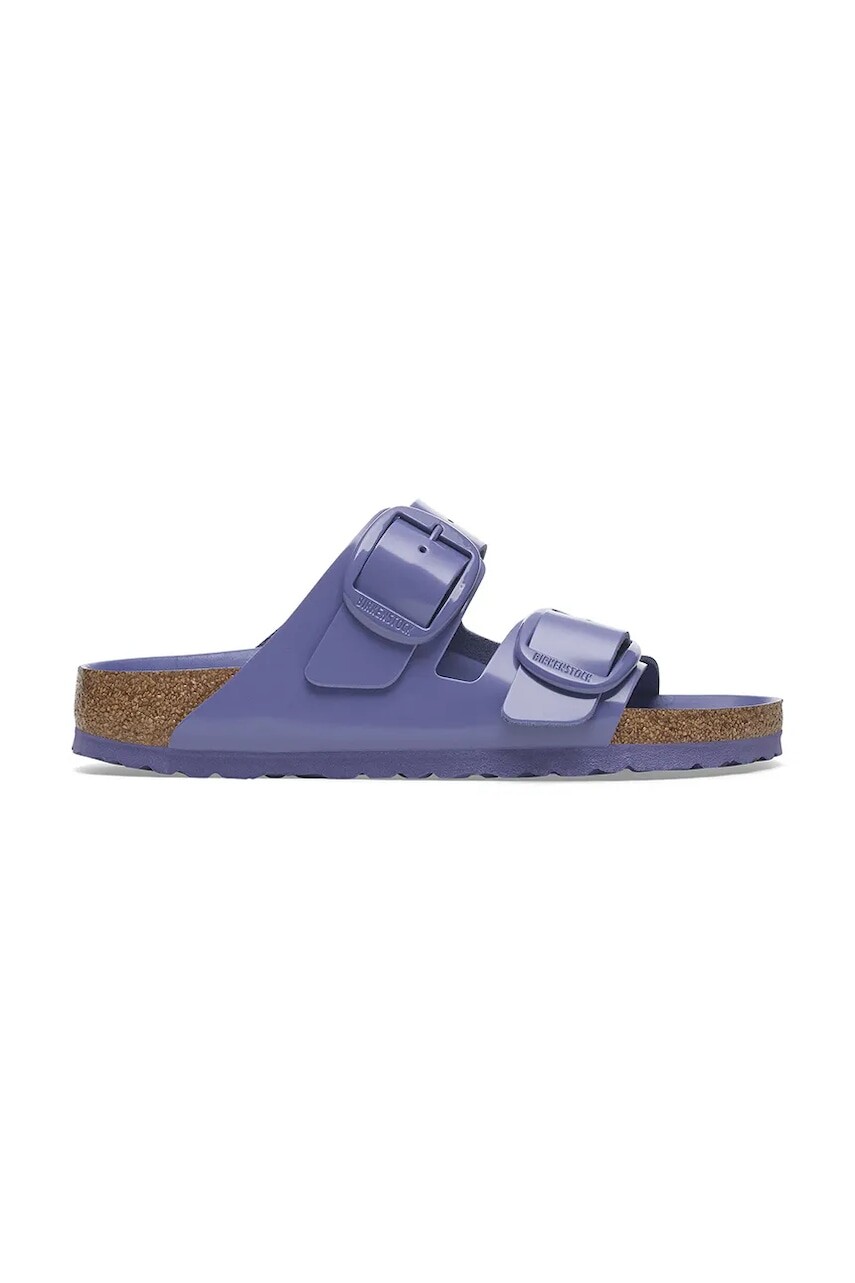 Kožené šľapky Birkenstock Arizona Big Buckle dámske, fialová farba, 1029368