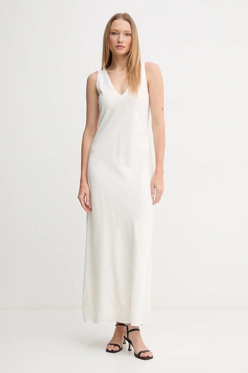 Šaty Calvin Klein béžová farba, maxi, áčkový strih, K20K208355