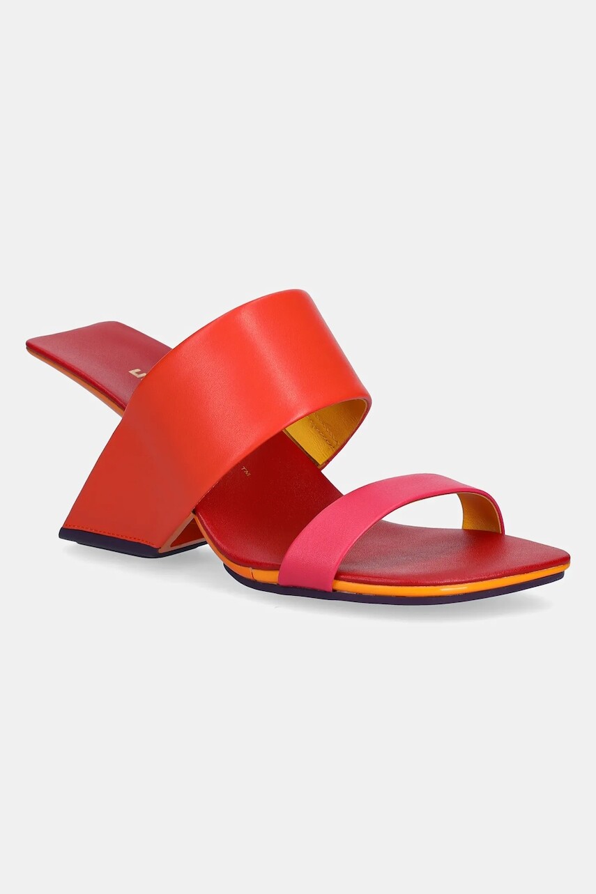 Kožené šľapky United Nude Loop Hi dámske, oranžová farba, na podpätku, 1000587016