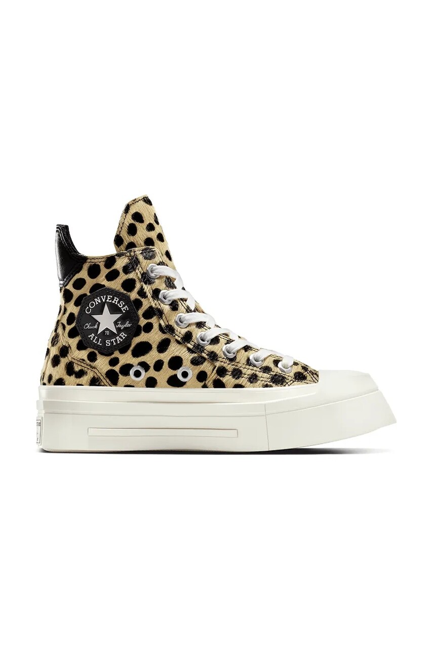 Kožené tenisky Converse Chuck 70 De Luxe Heel Squared béžová farba, A12814C