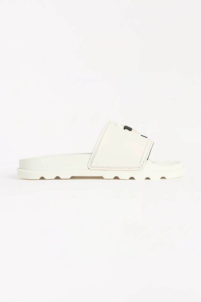 Šľapky Karl Lagerfeld KONDO TRED dámske, biela farba, na podpätku, KL80970N