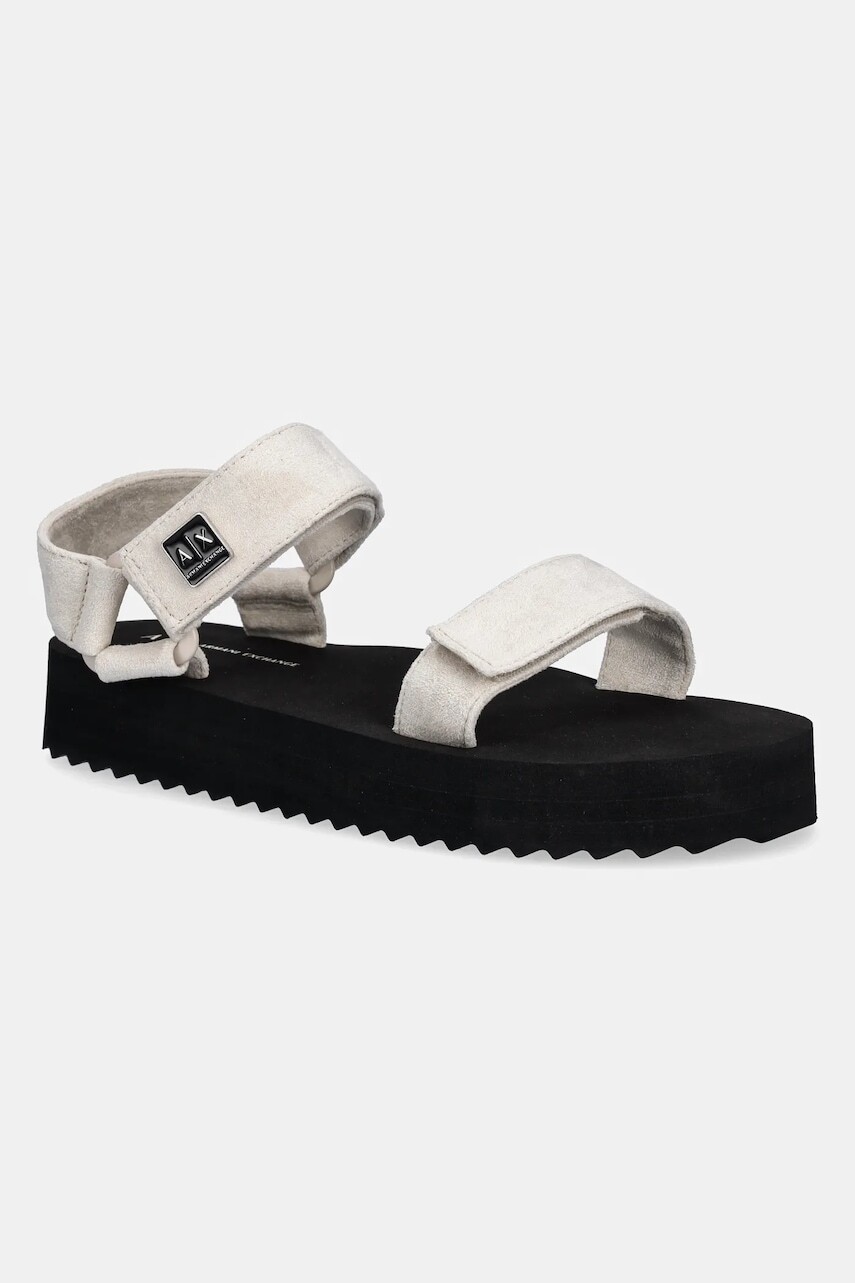 Sandále Armani Exchange béžová farba, na platforme, XDP064 XV928 01819